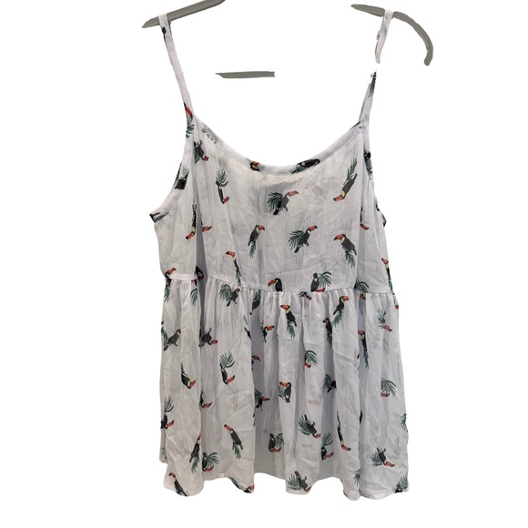 Torrid 0 US 14 NWT $34.50 Toucan Tropical Print Babydoll Cami Tank Swing Top - Picture 2 of 8